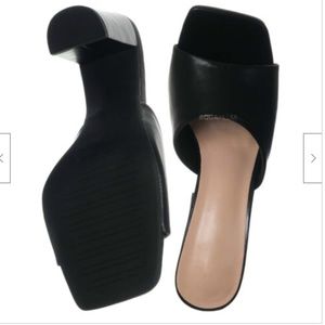 Block Heel Slip On Mule - Women Slide In Slipper Shoes Top Moda